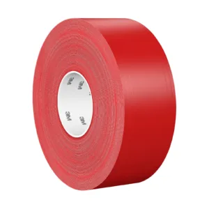 Red industrial adhesive tape roll