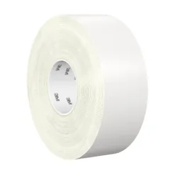 Large roll of white adhesive tape.
