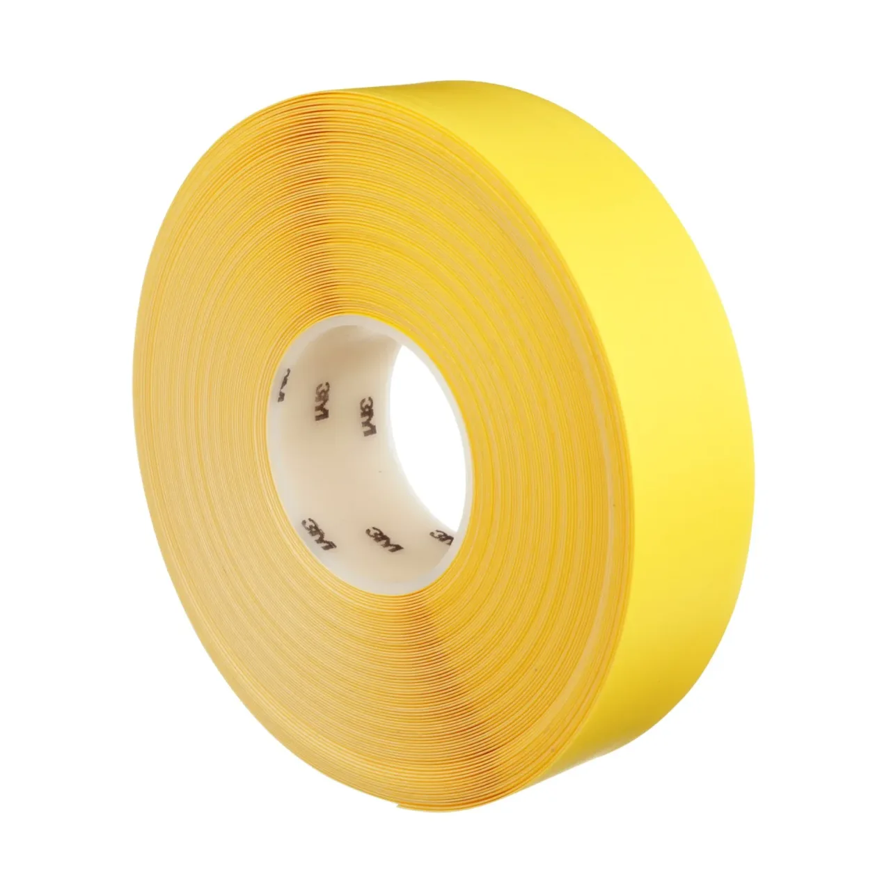 Yellow adhesive tape roll, close-up view