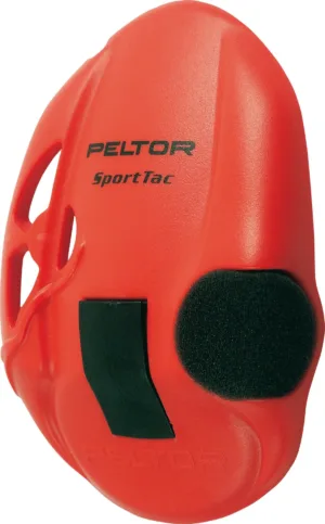 Red Peltor SportTac ear protector cover.