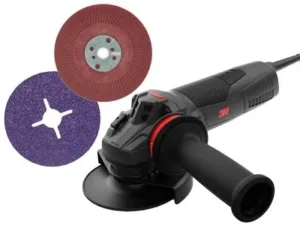 Angle grinder with abrasive discs