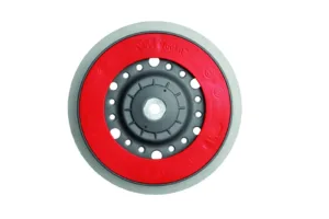 Red and gray sanding disc close-up