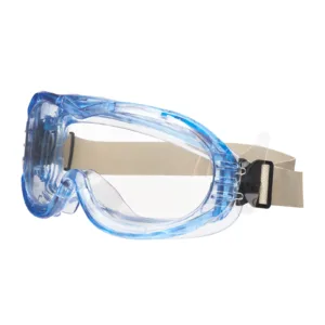 Clear safety goggles with adjustable strap