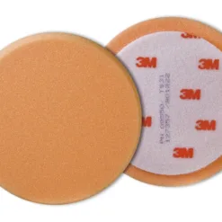 3M orange sanding pad, two sides shown.