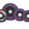 Purple 3M flap discs in various sizes.
