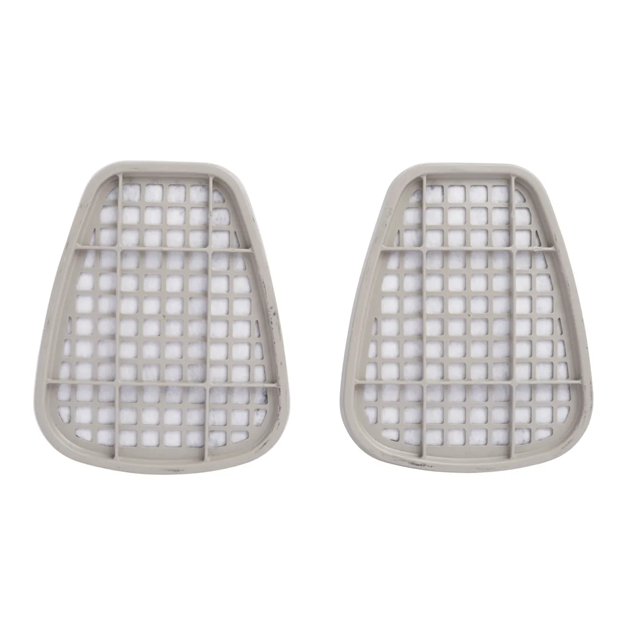 Two respiratory mask filter cartridges