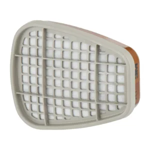 Respirator filter cartridge with grid pattern