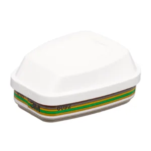 White 3M filter with colored stripes.