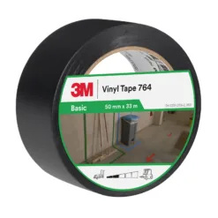 3M vinyl tape roll, black, 50mm x 33m.