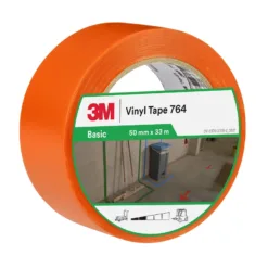 Orange 3M vinyl tape roll, 50mm x 33m.