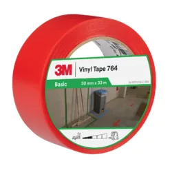 Red 3M vinyl tape, 50mm x 33m roll.