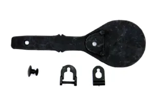 Black plastic gasket and fasteners