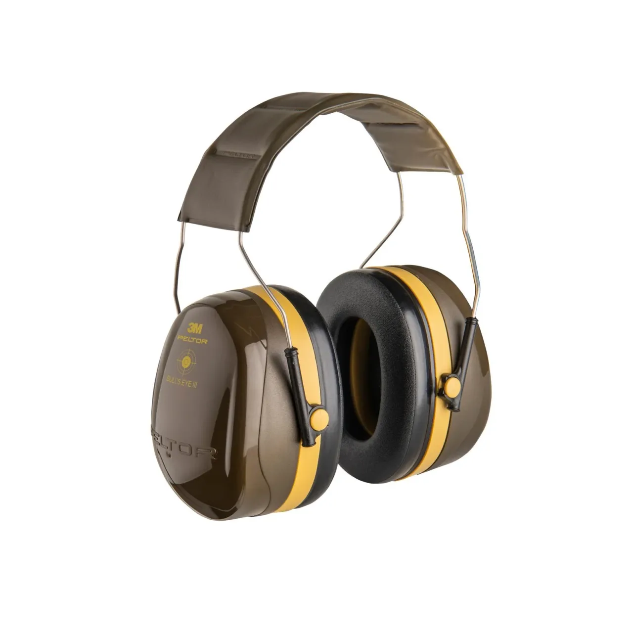 Protective noise-canceling earmuffs with padded headband