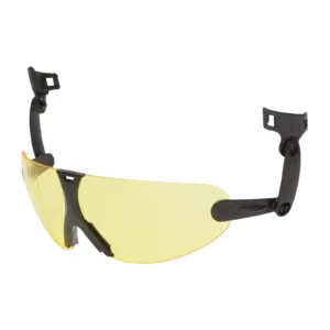 Yellow protective shield with adjustable arms