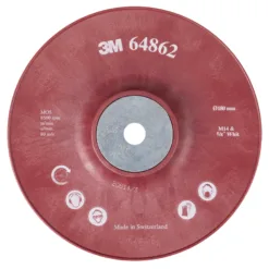 3M grinding disc, red, labeled with specifications.