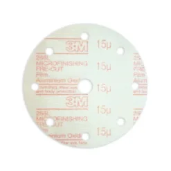 3M microfinishing disc with holes, 15 micron grit.