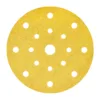 Yellow circular sandpaper with holes