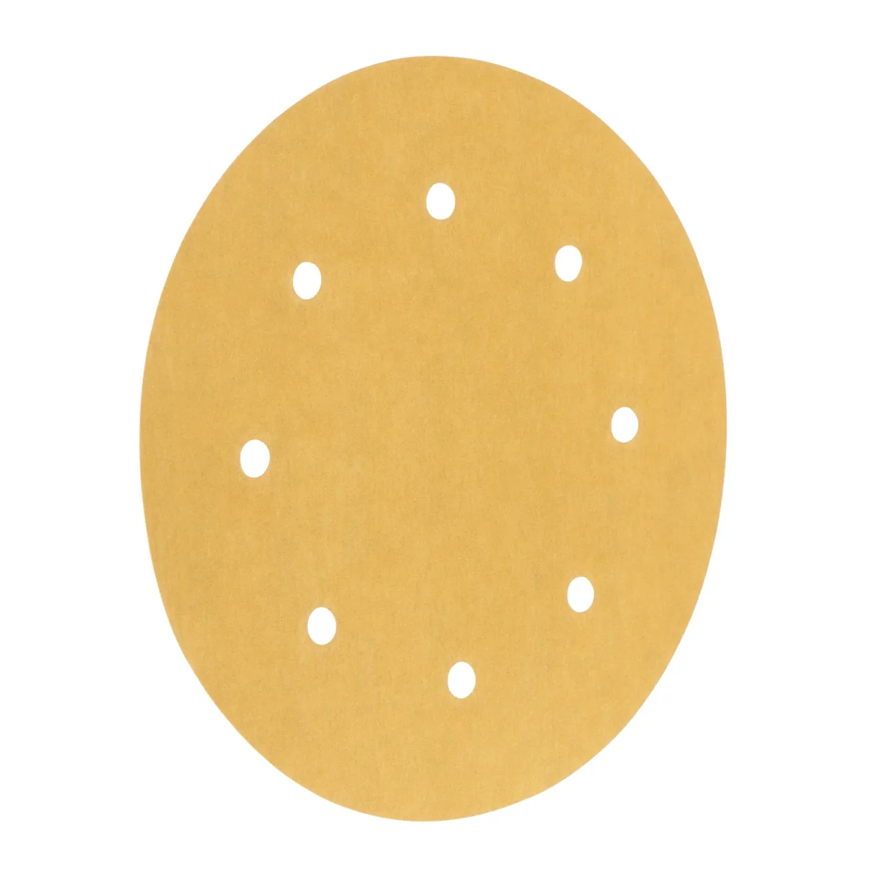 Round sandpaper disc with holes for sanding.