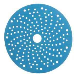 Blue abrasive disc with circular holes