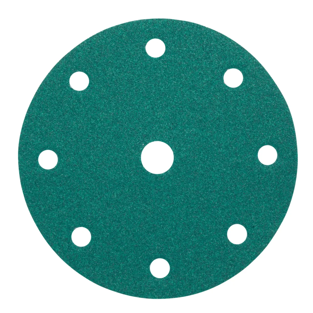 Circular sandpaper with eight holes, teal color