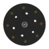 Black circular sander pad with multiple holes