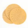 Three round perforated sandpaper sheets