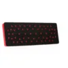 Rectangular vented black shoe pad with red border.