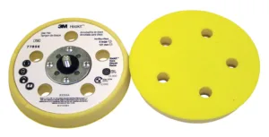 3M Hookit disc pads, yellow surface, five holes