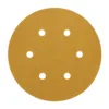 Round sandpaper disc with six holes