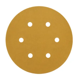 Round sandpaper disc with six holes