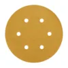 Round sandpaper disc with six holes