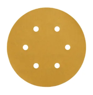 Round sandpaper disc with six holes