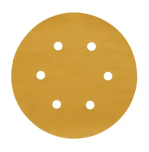 Round sandpaper disc with six holes