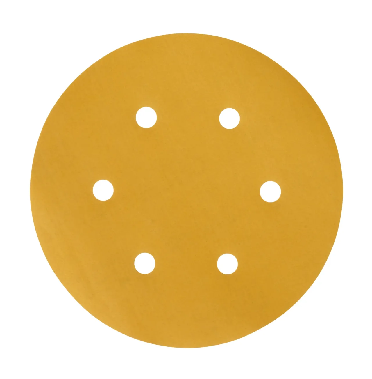 Round sandpaper disc with six holes.