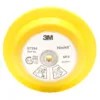 3M Hookit sanding disc with yellow backing pad.