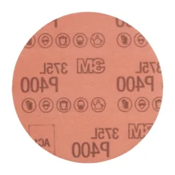 3M P400 sandpaper disc with safety icons