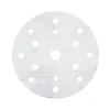 Round sanding disc with multiple holes.