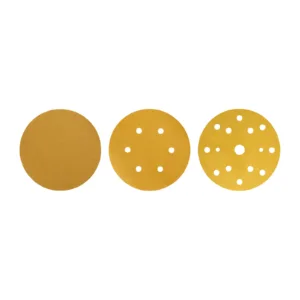 Round sandpaper discs with various hole patterns
