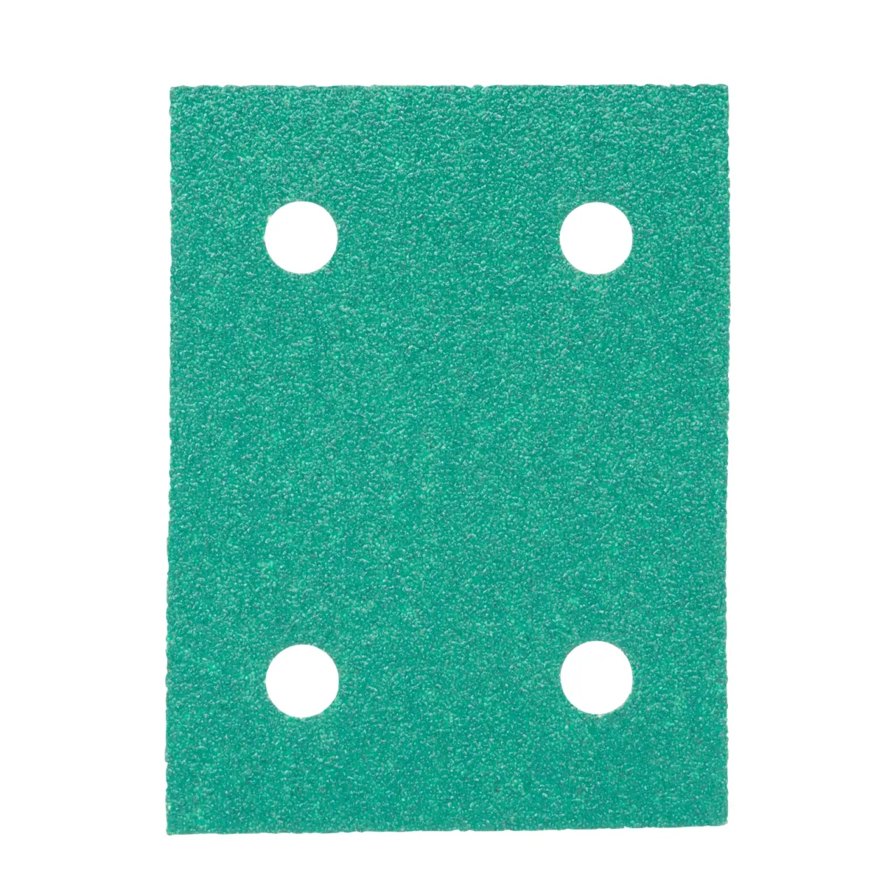 Green rectangular sandpaper with four holes