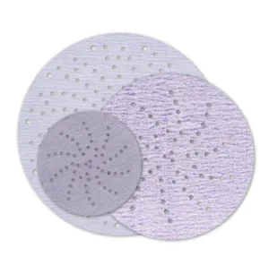 Purple sandpaper discs with ventilation holes.