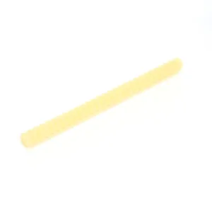 Yellow corrugated plastic rod on white background