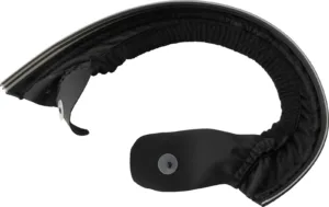 Black padded headband with elastic strap