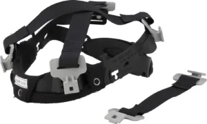 Black adjustable helmet suspension harness