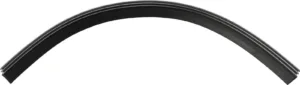 Curved rubber weatherstrip for door seals