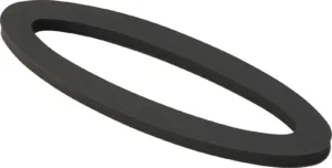 Oval-shaped black foam gasket