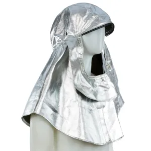 Protective metallic hood for fire safety.