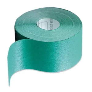 Green duct tape roll, partially unrolled, isolated
