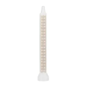White plastic mixing nozzle for adhesive application