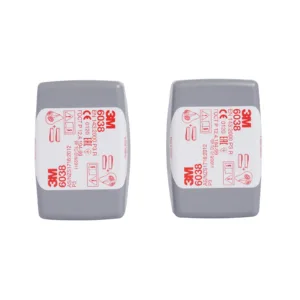Two 3M respirator filters model 6038