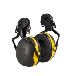 Yellow and black noise-canceling earmuffs